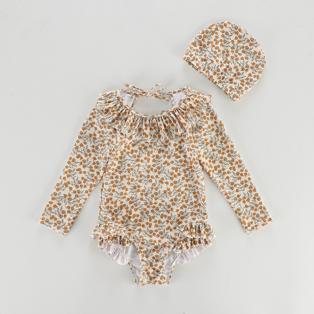 水着 女の子 帽子付き 通販 キッズ水着 みずぎ スイムウェア フリル キャップ付き キャット 帽子 スイムキャップ 柄 子供用 子ども用 女児 キッズ 女子 水着 |  | 02