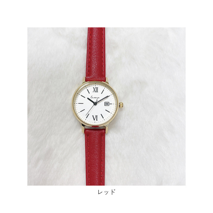ランプ lamp 通販lamp ランプ 腕時計 革ベルト レディース ウォッチ 時計 カレンダー 見やすい ベルト ベーシック ブランド 女性 女性用 女の子 婦人 シンプル | ランプ | 15