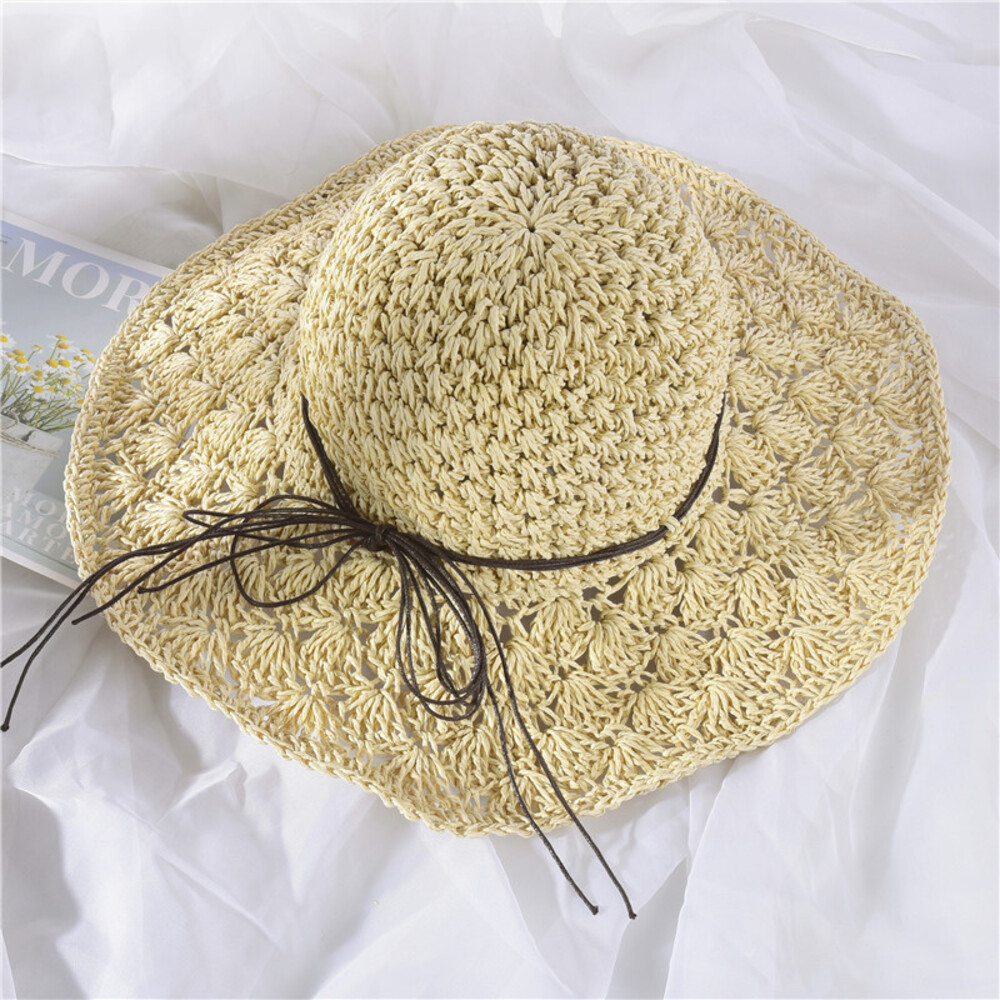 麦わら帽子 レディース 通販 ストローハット ペーパーハット 帽子 ハット 麦わら 日焼け防止 折りたたみ 持ち運び サイズ調整 つば広 キャペリン 麦わら帽子 | BACKYARD FAMILY | 03