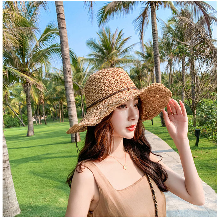 麦わら帽子 レディース 通販 ストローハット ペーパーハット 帽子 ハット 麦わら 日焼け防止 折りたたみ 持ち運び サイズ調整 つば広 キャペリン 麦わら帽子 | BACKYARD FAMILY | 08
