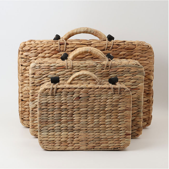 バスケット ピクニック 通販 Ｍサイズ カゴバスケット ウォーターヒヤシンスバスケット ピクニックバスケット カゴバッグ トランク バスケット |  | 08