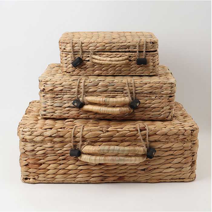 バスケット ピクニック 通販 Ｍサイズ カゴバスケット ウォーターヒヤシンスバスケット ピクニックバスケット カゴバッグ トランク バスケット |  | 09