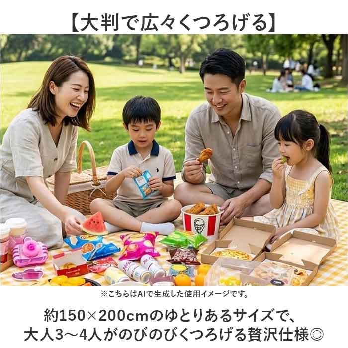 レジャーシート 150×200 通販 ピクニックシート 150×200cm レジャーマット ピクニックマット 厚手 大判 大きい おしゃれ チェック レジャーシート | BACKYARD FAMILY | 07
