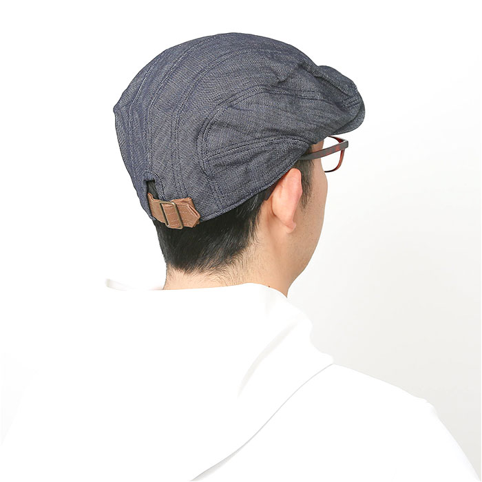 帽子 ハンチング キャップ 通販 ハンチング帽子 ぼうし ハンチング帽 HUNTING メッシュ サイズ調節可能 バックル付き デニム 綿100％ シンプル メンズ 帽子 | BCD | 03