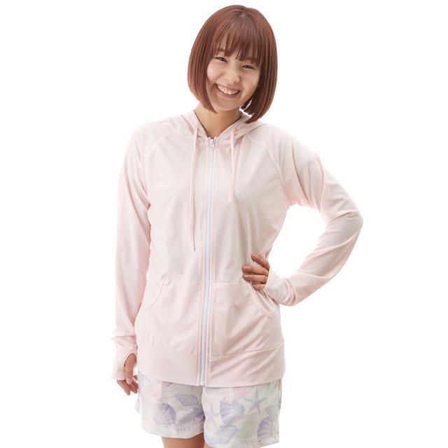 ラッシュガード レディース 長袖 パーカー 日焼け予防 ショート丈 フード おしゃれ ジップアップ 水陸両用 水着 紫外線対策 日焼け防止 uvカット | ブランド登録なし | 03