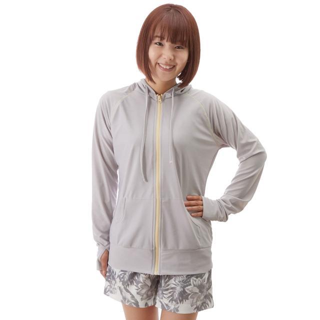 ラッシュガード レディース 長袖 パーカー 日焼け予防 ショート丈 フード おしゃれ ジップアップ 水陸両用 水着 紫外線対策 日焼け防止 uvカット | ブランド登録なし | 07