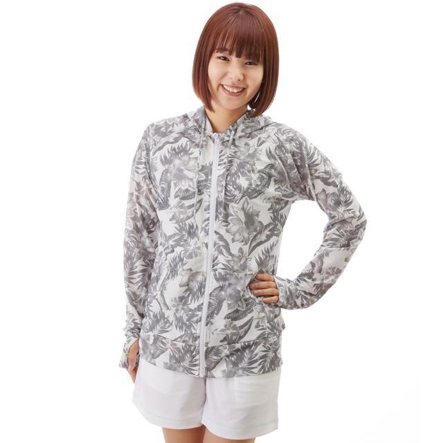 ラッシュガード パーカー 長袖 レディース uv 通販 指穴付き フード おしゃれ ジップアップ 水陸両用 UV対策 紫外線対策 日焼け防止 uvカット ロング |  | 03