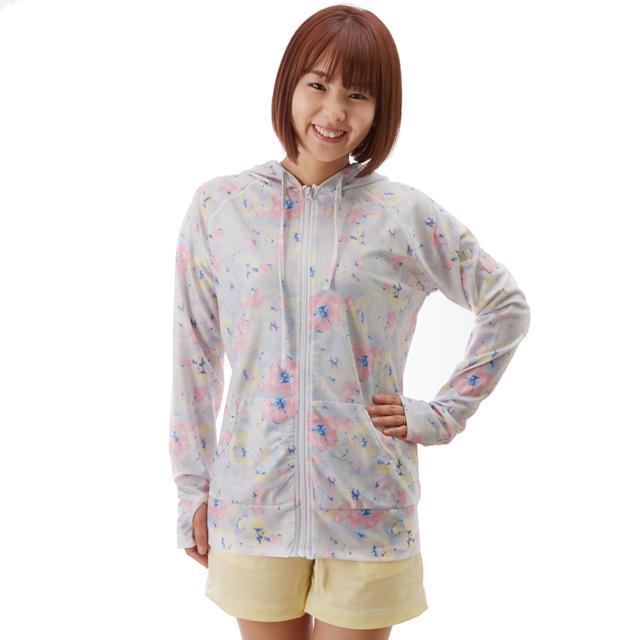 ラッシュガード パーカー 長袖 レディース uv 通販 指穴付き フード おしゃれ ジップアップ 水陸両用 UV対策 紫外線対策 日焼け防止 uvカット ロング |  | 01