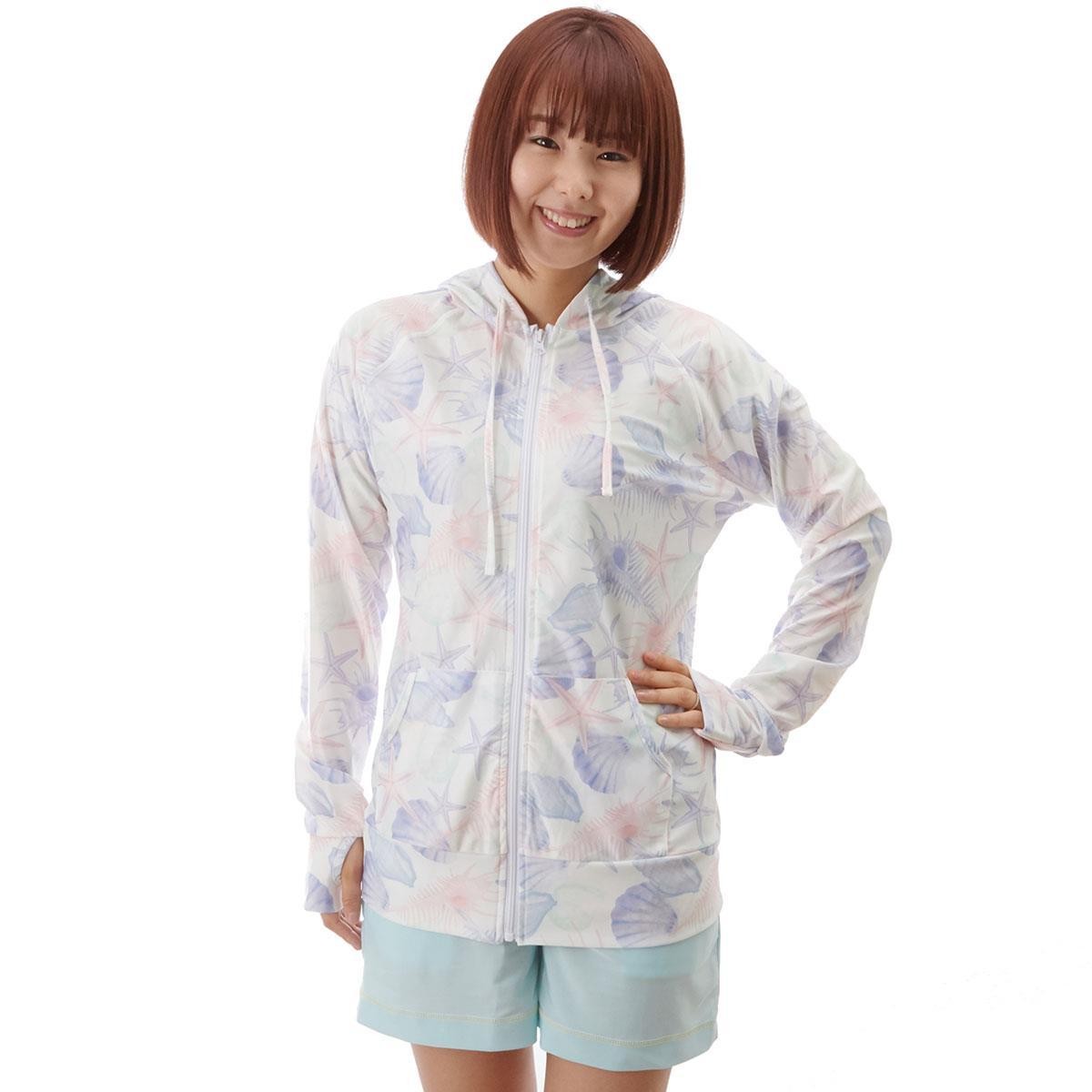 ラッシュガード パーカー 長袖 レディース uv 通販 指穴付き フード おしゃれ ジップアップ 水陸両用 UV対策 紫外線対策 日焼け防止 uvカット ロング |  | 06