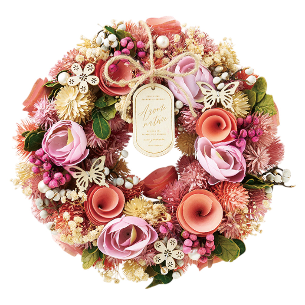 ナチュラルリース M 通販 リース 造花 お花 フラワーアレンジメント プリザーブドフラワー フラワーギフト 箱入り 年中 オールシーズン 玄関 ナチュラルリース |  | 10