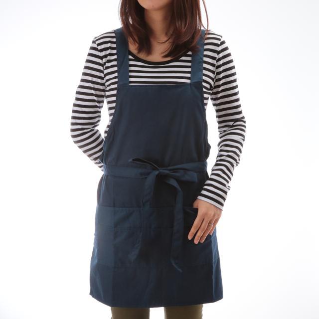 エプロン おしゃれ 保育士 ショートエプロン ベーシック おしゃれ 保育士 クロス コットン 定番 クロスタイプ ポケット ショート丈 シンプル | ブランド登録なし | 03