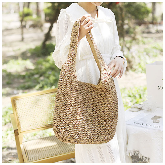 編みバッグ 通販編みバッグ 編みかごバッグ カゴバッグ かご かごバック バック ショルダー ハンドバッグ ファスナー ネットバッグ ネット 通勤 通学 編みバッグ | ブランド登録なし | 04