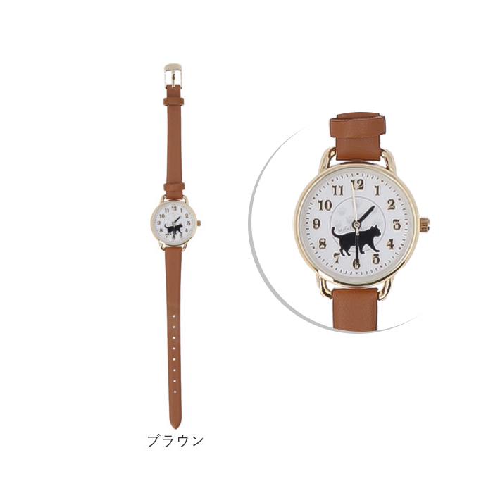 フィールドワーク field work フィールドワーク 腕時計 レディース 通販 腕時計 ウォッチ アナログ時計 アナログ かわいい モール 動物 アニマル シルエット 猫 | field work | 13