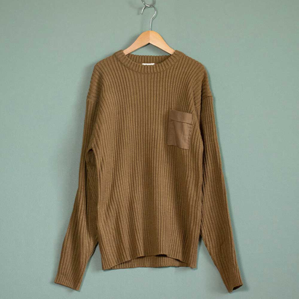 セーター メンズ 通販 コマンドセーター ミリタリーセーター 畦編みニットセーター 新品 JW045YN アクリル ポケット付 あぜ編みニット ニット セーター |  | 03