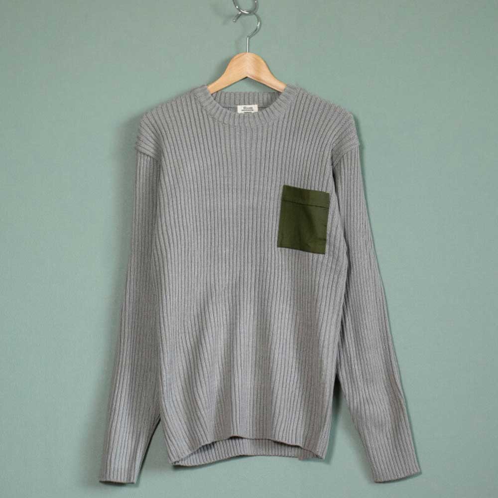 セーター メンズ 通販 コマンドセーター ミリタリーセーター 畦編みニットセーター 新品 JW045YN アクリル ポケット付 あぜ編みニット ニット セーター |  | 04