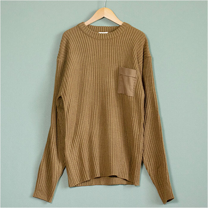 セーター メンズ 通販 コマンドセーター ミリタリーセーター 畦編みニットセーター 新品 JW045YN アクリル ポケット付 あぜ編みニット ニット セーター |  | 06