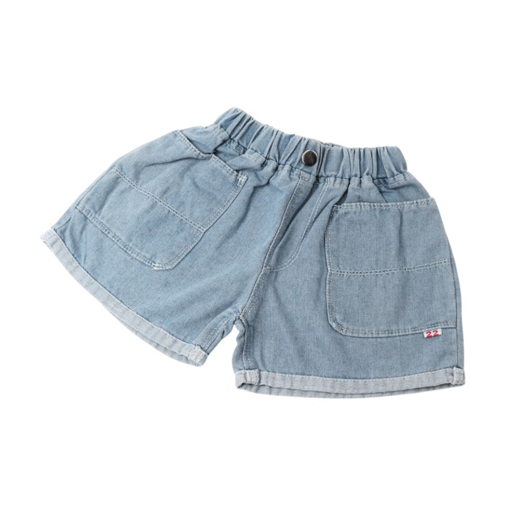 デニムショートパンツスカート 通販 パンツ ショートパンツ 短パン 子供服 こども服 子ども服 子供 女の子 ボトムス プリーツ 花 デニムショートパンツスカート | BACKYARD FAMILY | 06