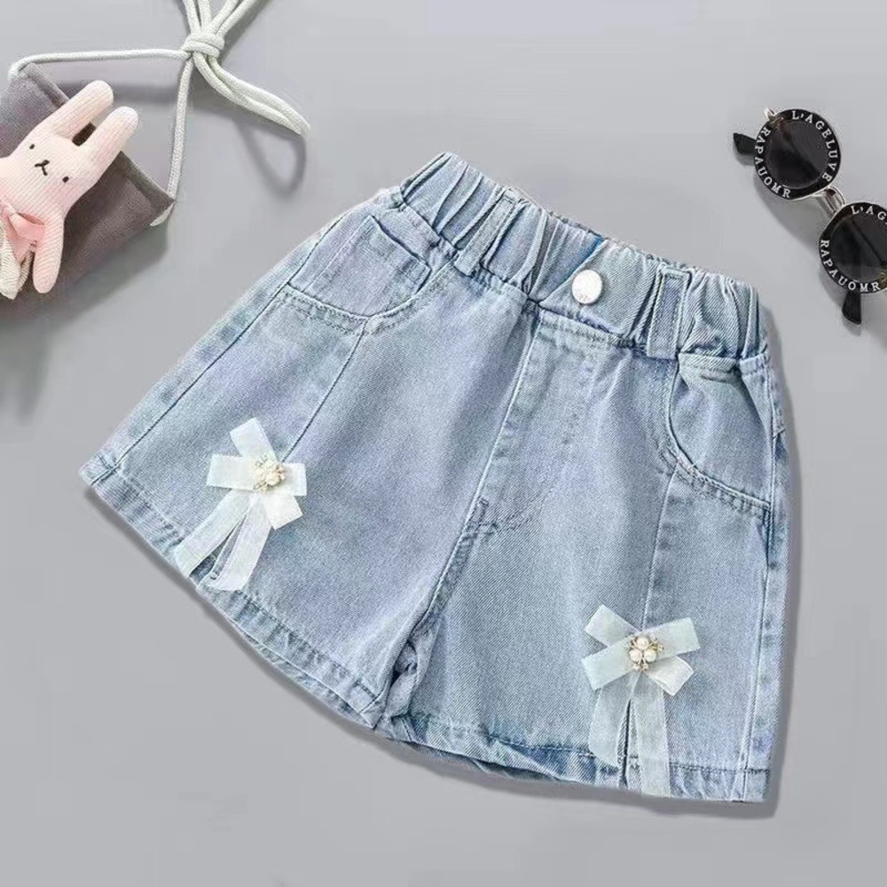 デニムショートパンツスカート 通販 パンツ ショートパンツ 短パン 子供服 こども服 子ども服 子供 女の子 ボトムス プリーツ 花 デニムショートパンツスカート | BACKYARD FAMILY | 04