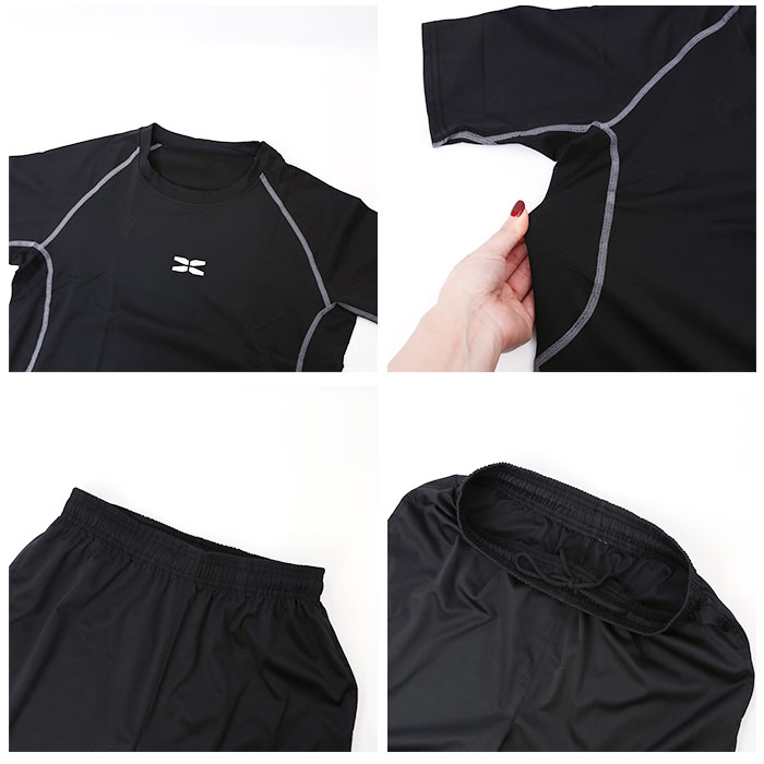トレーニングウェア メンズ 上下 通販 フィットネスウェア スポーツウェア ランニングウェア ショートパンツ 半そで パーカー 長袖 レギンス トレーニングウェア |  | 11