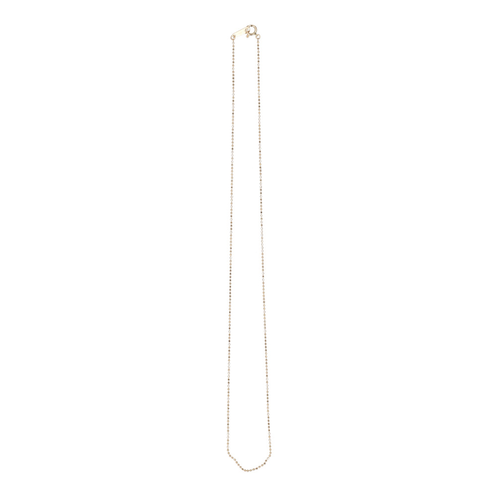 金 ネックレス 18金 通販 日本製 ネックレスチェーン チェーンネックレス 18K 長さ40cm チェーン k18 太さ1.0mm カットボールネックレス 金の画像
