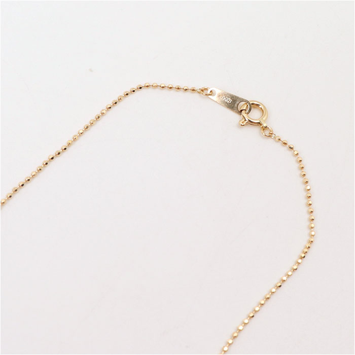 金 ネックレス 18金 通販 日本製 ネックレスチェーン チェーンネックレス 18K 長さ40cm チェーン k18 太さ1.0mm カットボールネックレス 金の画像