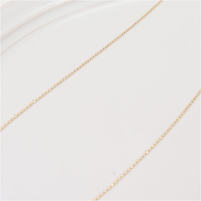 金 ネックレス 18金 通販 日本製 ネックレスチェーン チェーンネックレス 18K 長さ50cm チェーン k18 太さ1.0mm カットボールネックレス 金の画像