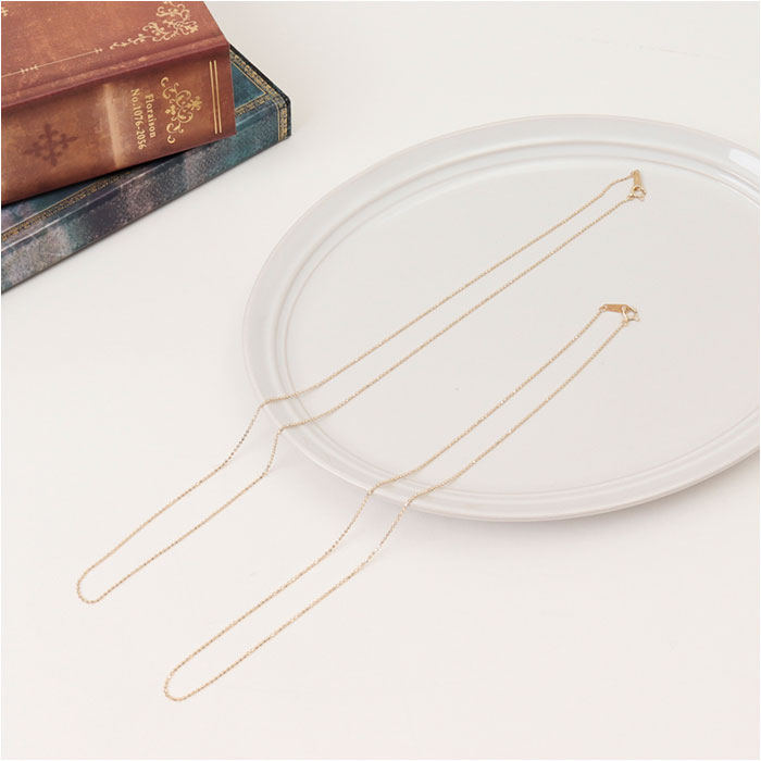 金 ネックレス 18金 通販 日本製 ネックレスチェーン チェーンネックレス 18K 長さ50cm チェーン k18 太さ1.0mm カットボールネックレス 金の画像