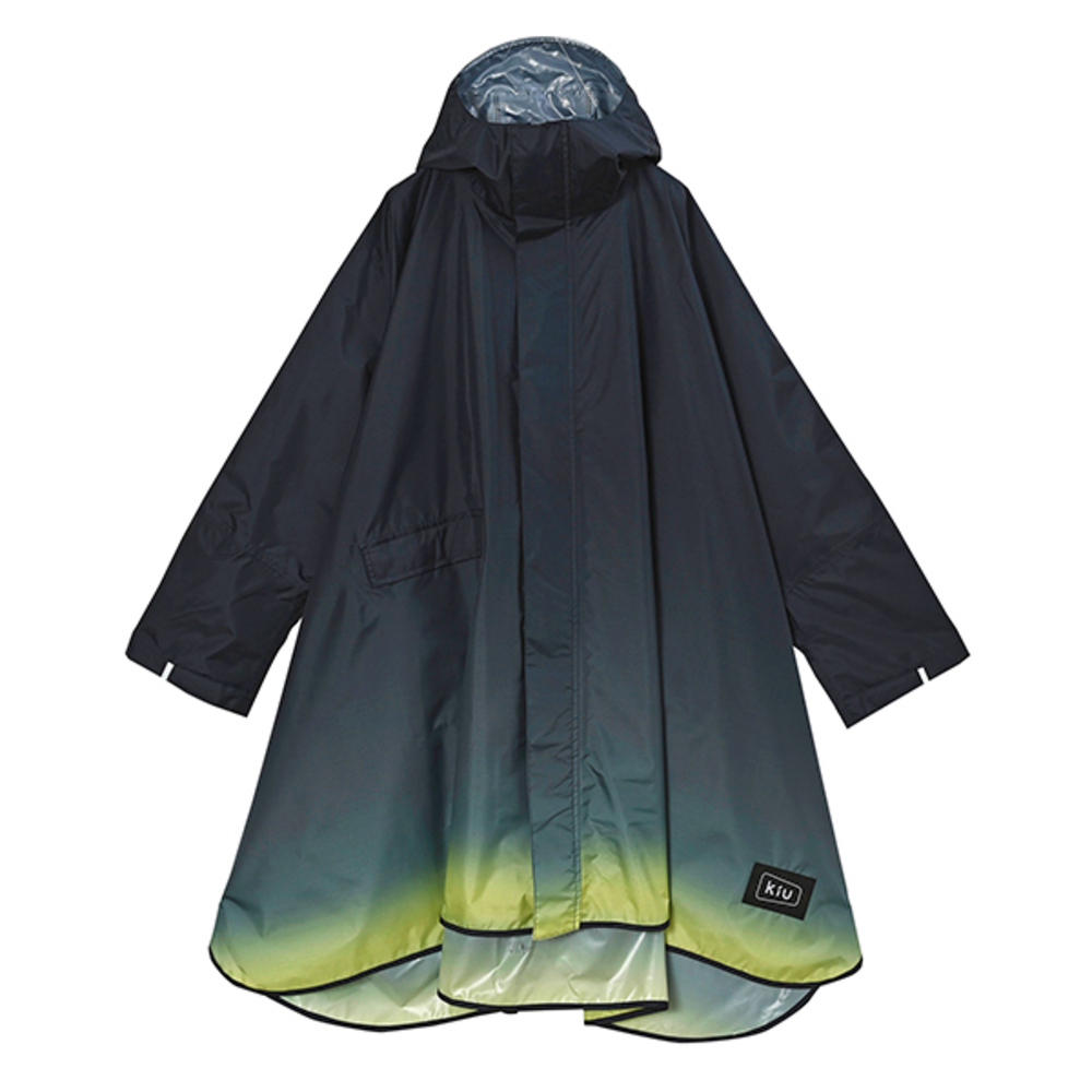 kiu キウ レインコート ポンチョ 通販 ポンチョスリーブ レインポンチョ 雨具 雨合羽 かっぱ 合羽 カッパ フルジップアップ フード ハイネック ポケット | KiU | 01