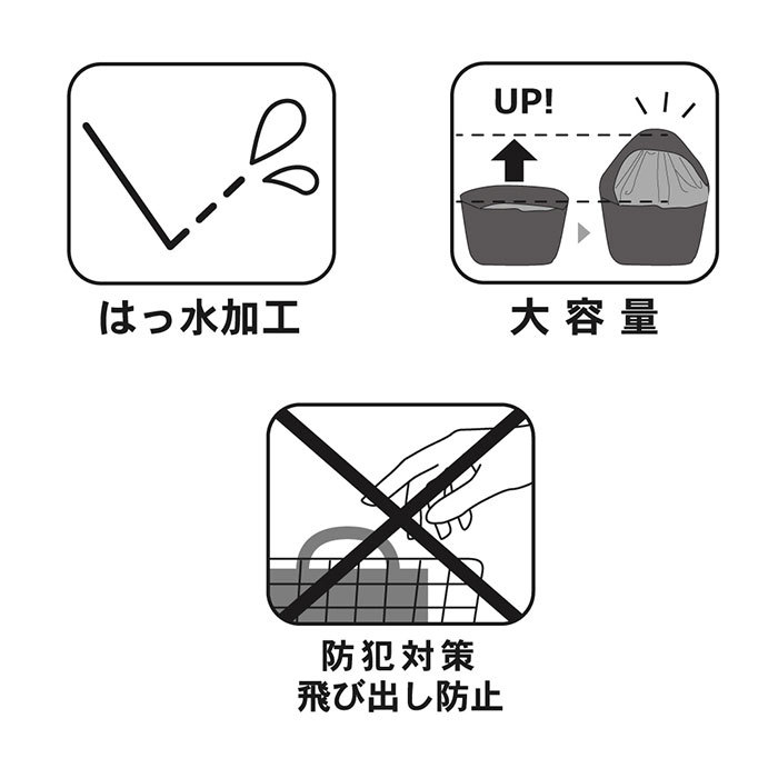 新年の贈り物 自転車 かごカバー 後ろ 通販 防水加工 巾着タイプ 撥水 はっ水 おしゃれ かわいい かご バスケット カバー フタ付き 雨よけ 荷物  飛び出し防止 盗難防止 machetekites.com