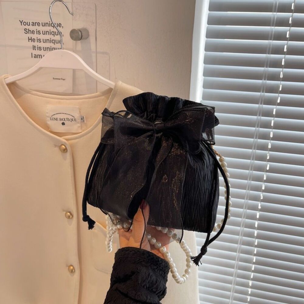 ショルダーポーチ 巾着 レース リボン 通販 ポーチ 巾着ショルダー 巾着バッグ 巾着バック 巾着袋 ミニバッグ ミニバック ショルダー 斜めがけ ショルダーポーチ | BACKYARD FAMILY | 01