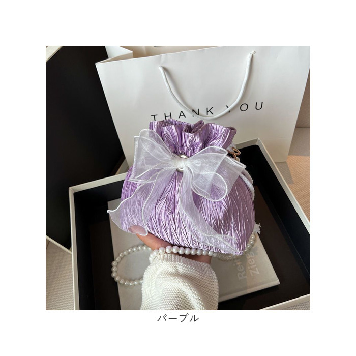 ショルダーポーチ 巾着 レース リボン 通販 ポーチ 巾着ショルダー 巾着バッグ 巾着バック 巾着袋 ミニバッグ ミニバック ショルダー 斜めがけ ショルダーポーチ | BACKYARD FAMILY | 16