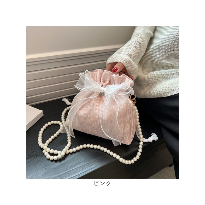 ショルダーポーチ 巾着 レース リボン 通販 ポーチ 巾着ショルダー 巾着バッグ 巾着バック 巾着袋 ミニバッグ ミニバック ショルダー 斜めがけ ショルダーポーチ | BACKYARD FAMILY | 17