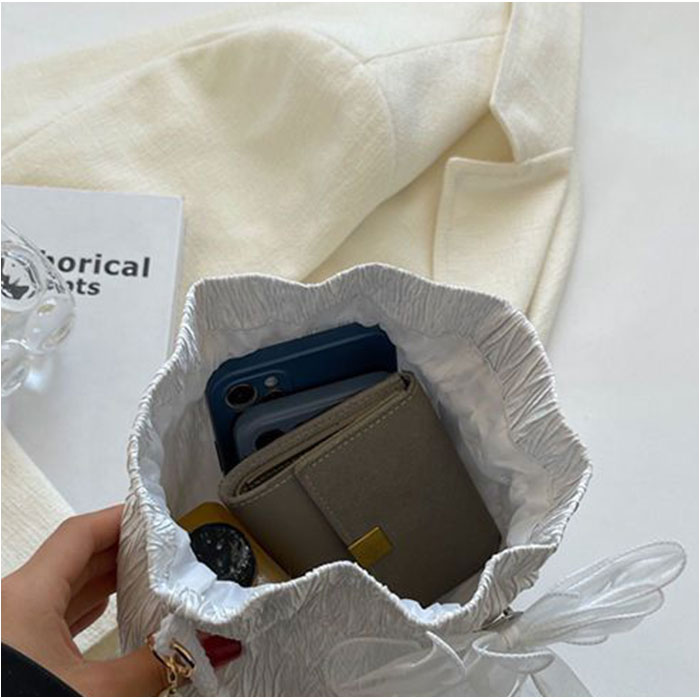 ショルダーポーチ 巾着 レース リボン 通販 ポーチ 巾着ショルダー 巾着バッグ 巾着バック 巾着袋 ミニバッグ ミニバック ショルダー 斜めがけ ショルダーポーチ | BACKYARD FAMILY | 12