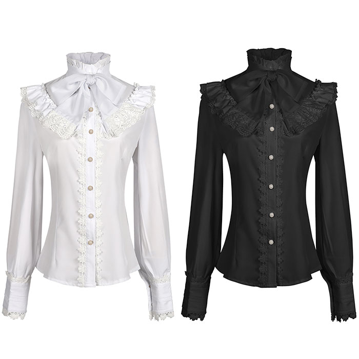 ブラウス レース レディース 通販 シャツ コスプレ フリル 長袖 フォーマル ハイネック リボン 春秋 春 秋 上質 レトロ イベント ロリータ ロリィタ ブラウス |  | 02