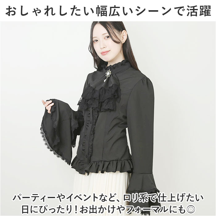 ブラウス レース レディース 通販 シャツ コスプレ フリル 長袖 フォーマル ハイネック 前開き 春秋 春 秋 上質 レトロ イベント ロリータ ロリィタ ブラウス | BACKYARD FAMILY | 10