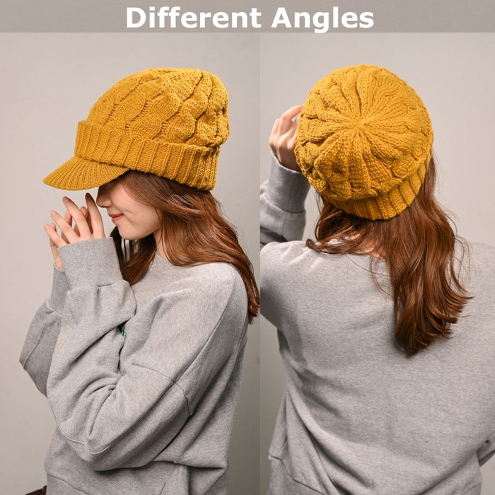 キャスケット レディース 秋冬 通販 つば付きニット帽 帽子 冬 秋 ニット帽子 ニットキャップ つば付 キャスケット帽子 かわいい 無地 洗える 手洗い |  | 22