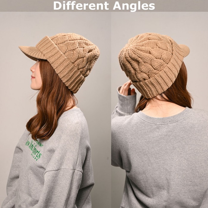 キャスケット レディース 秋冬 通販 つば付きニット帽 帽子 冬 秋 ニット帽子 ニットキャップ つば付 キャスケット帽子 かわいい 無地 洗える 手洗い |  | 16
