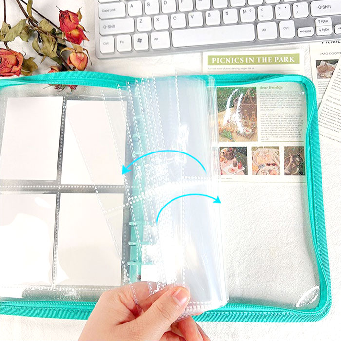 トレカケース 可愛い 通販 コレクトブック トレカホルダー ケース バインダー ファイル A5 6穴 チャック付き クリア 透明 キラキラ 収納 保護 整理 トレカケース |  | 07