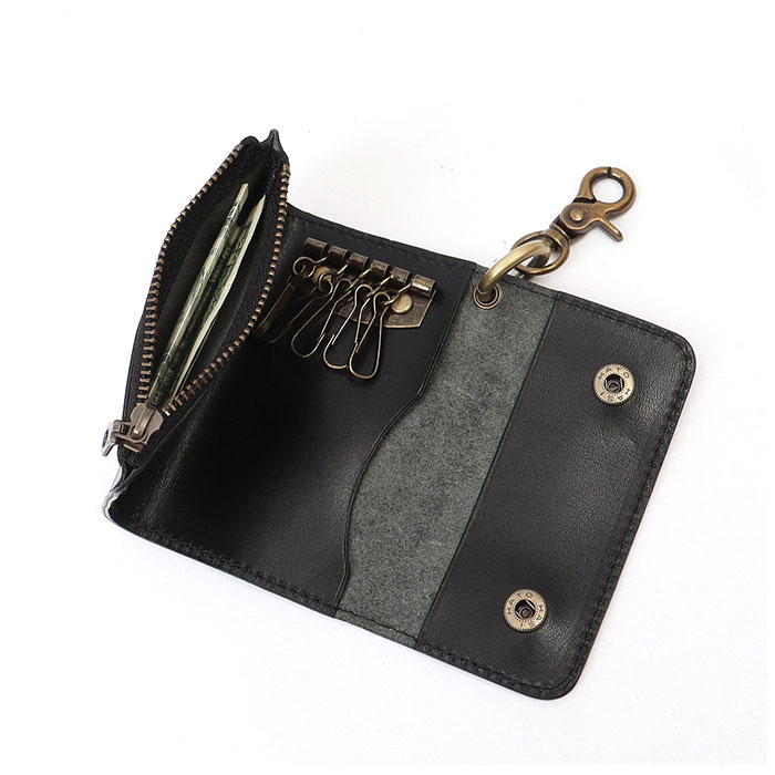 キーケース 通販キーケース 革 小銭入れ 栃木 レザーキーケース コインケース キーホルダー カードケース お札 カード 栃木レザー 本革 メンズ  キーケース | r. | 15