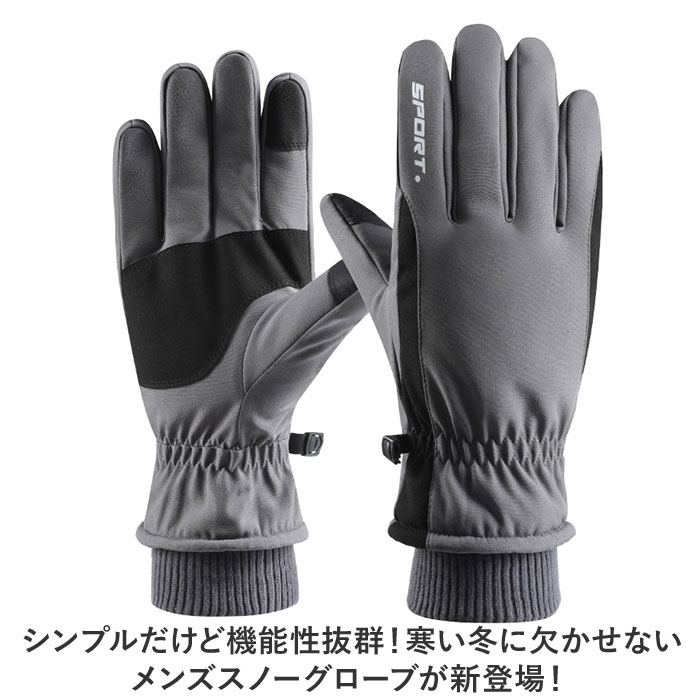 スキーグローブ レディース メンズ 通販 スキー グローブ 手袋 スノーグローブ 5本指 裏起毛 スマホ対応 保温 滑り止め すべり止め 暖かい スキーグローブ | DNS | 01