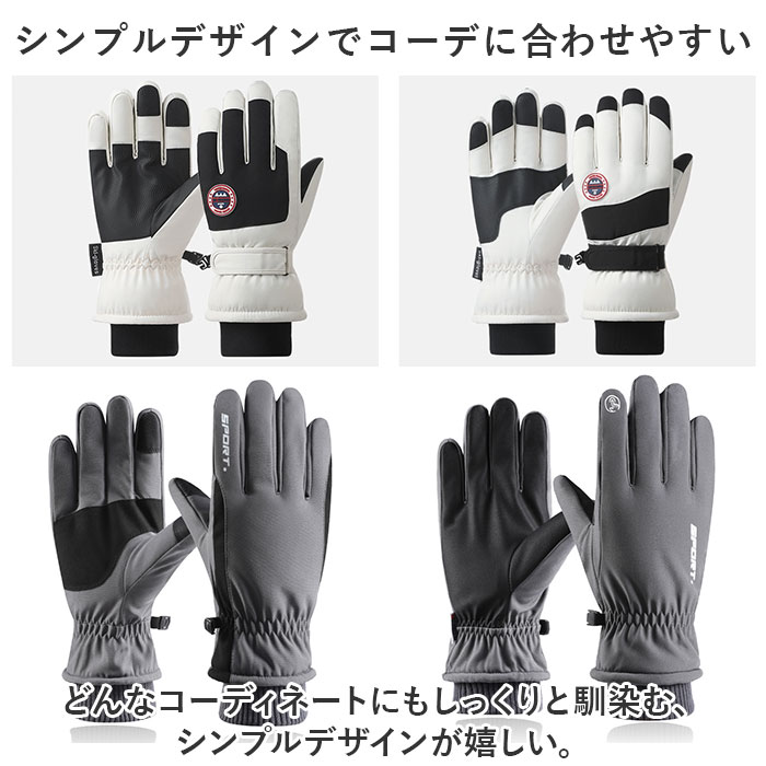 スキーグローブ レディース メンズ 通販 スキー グローブ 手袋 スノーグローブ 5本指 裏起毛 スマホ対応 保温 滑り止め すべり止め 暖かい スキーグローブ | DNS | 06