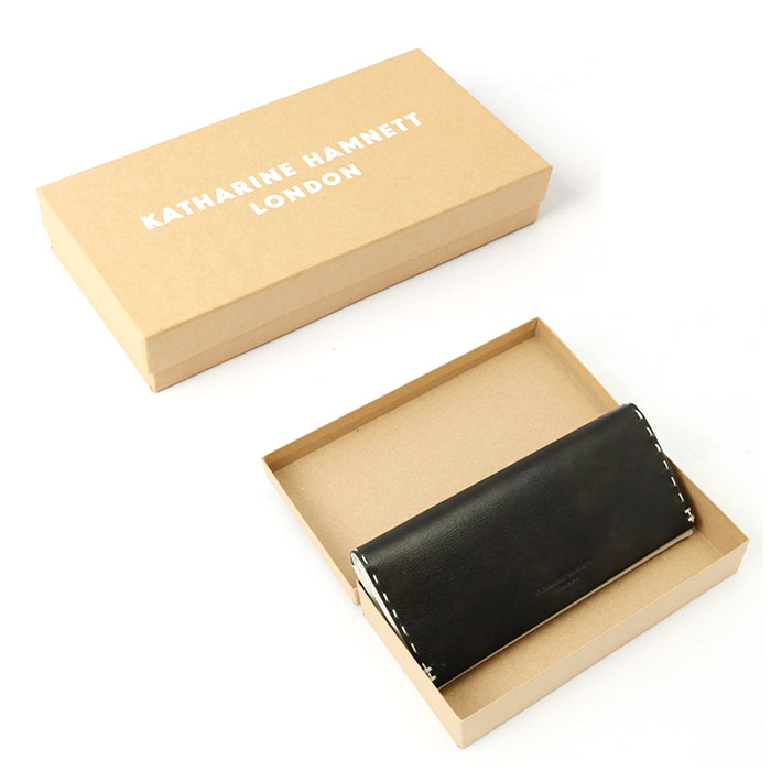 キャサリン katharine hamnett キャサリン ハムネット 長財布 本革 通販 財布 お財布 さいふ ウォレット 革 レザー 大容量 薄い お札 小銭 コイン カード かぶせ | KATHARINE HAMNETT | 10
