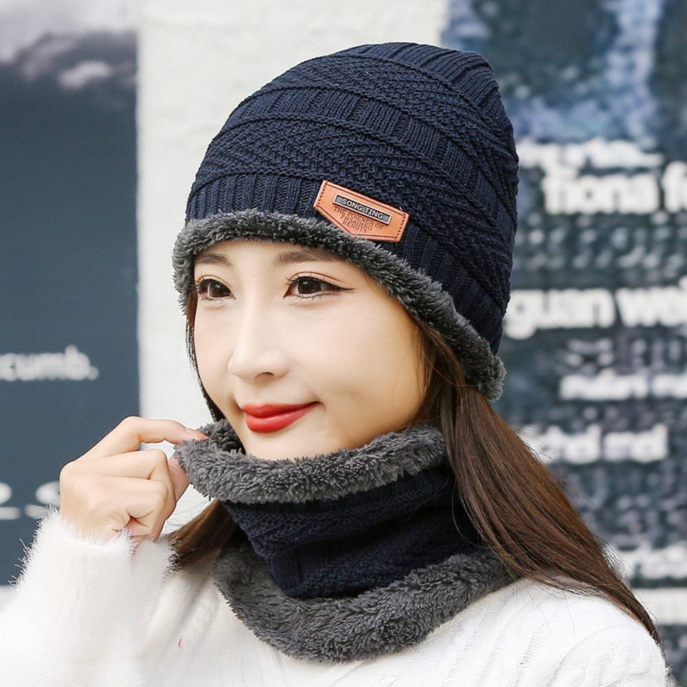 ニット帽 通販ニット帽 レディース スヌード 2点セット ニット帽子 ニット 帽子 裏起毛 ふわふわ もこもこ ふんわり 無地 編み目 ゆったり あったか ニット帽 | ブランド登録なし | 02