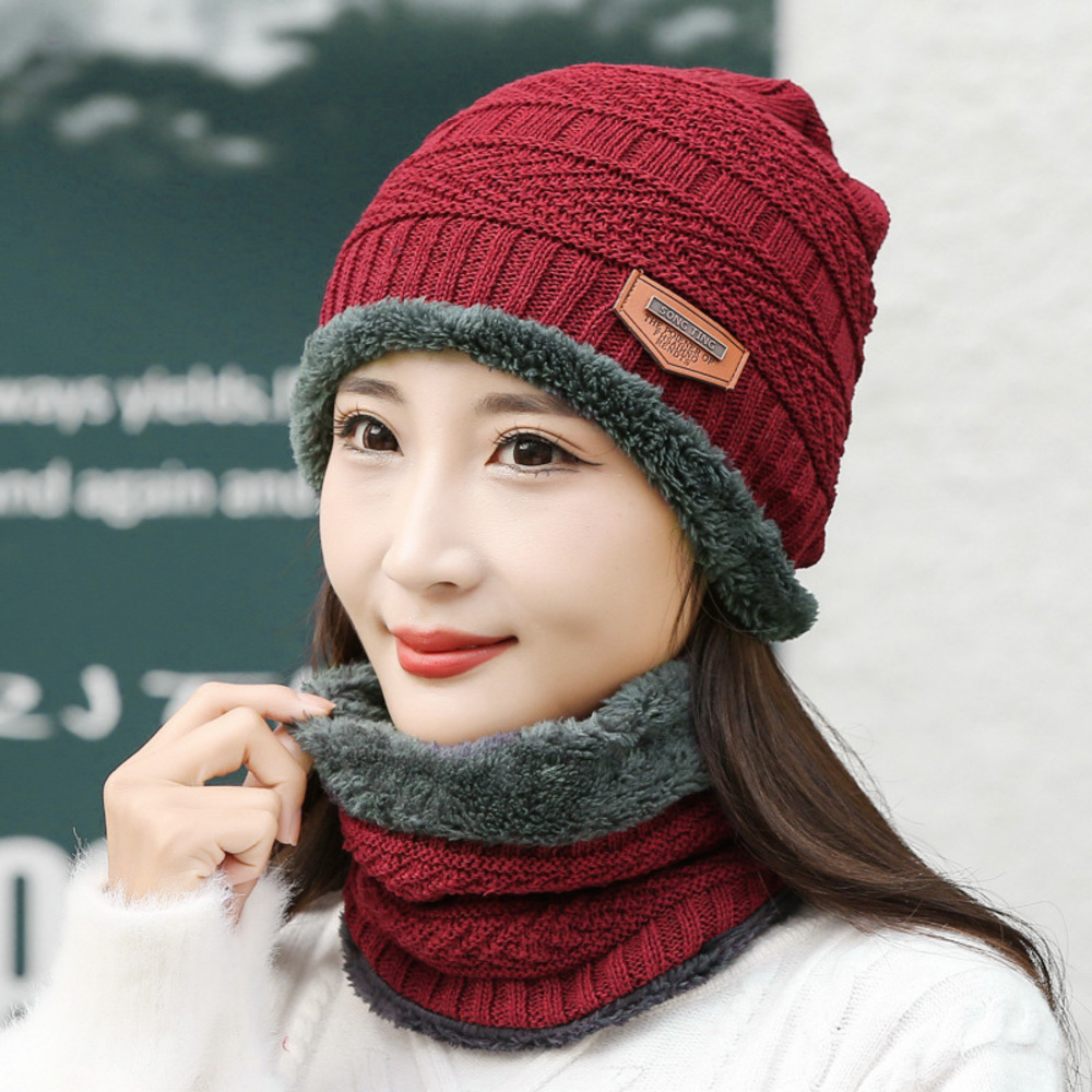 ニット帽 通販ニット帽 レディース スヌード 2点セット ニット帽子 ニット 帽子 裏起毛 ふわふわ もこもこ ふんわり 無地 編み目 ゆったり あったか ニット帽 | ブランド登録なし | 03
