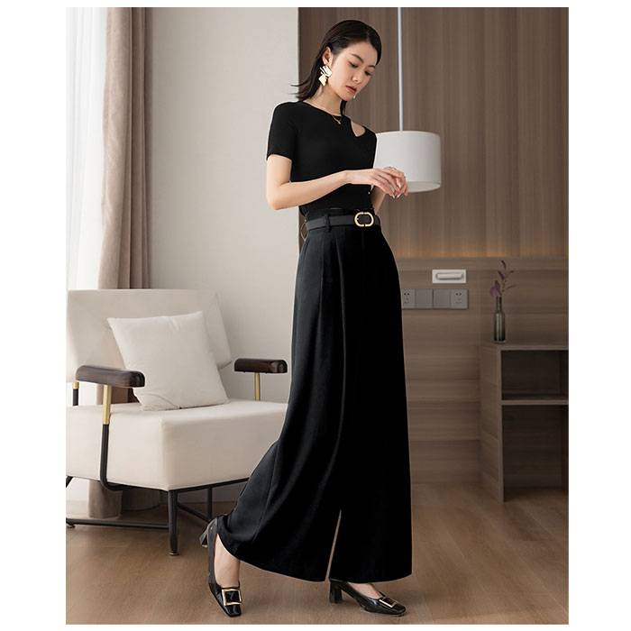 ワイドパンツ レディース 通販 ガウチョパンツ ボトムス ロング丈 フレアパンツ スカーチョ きれいめ ハイウエスト シンプル 無地 ドレープ ワイドパンツ |  | 05