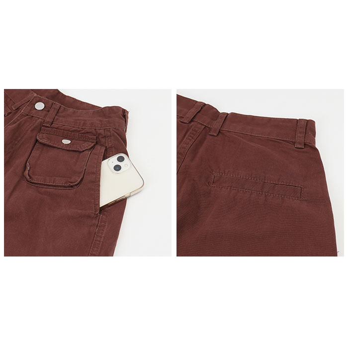 カーゴパンツ レディース ゆったり 通販 ワイドパンツ 長ズボン ズボン 作業着 ワイド ルーズ 太め ポケット ボトムス 10分丈 シンプル 無地 楽  カーゴパンツ | BACKYARD FAMILY | 14