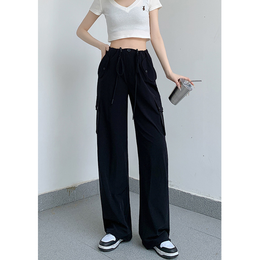 カーゴパンツ レディース ゆったり 通販 ワイドパンツ 長ズボン ズボン 作業着 ワイド ルーズ 太め ポケット ボトムス 10分丈 シンプル 無地 楽  カーゴパンツ | BACKYARD FAMILY | 06