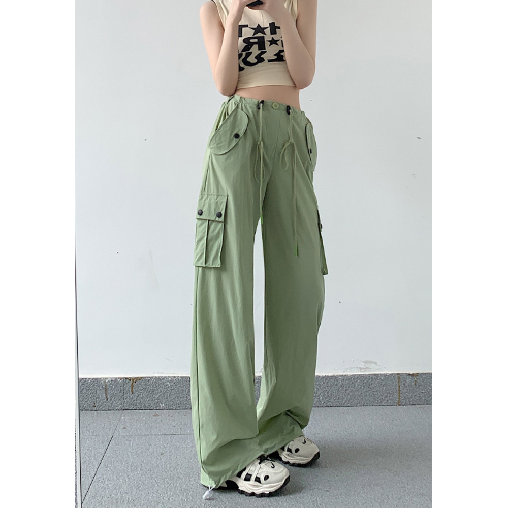 カーゴパンツ レディース ゆったり 通販 ワイドパンツ 長ズボン ズボン 作業着 ワイド ルーズ 太め ポケット ボトムス 10分丈 シンプル 無地 楽  カーゴパンツ | BACKYARD FAMILY | 07