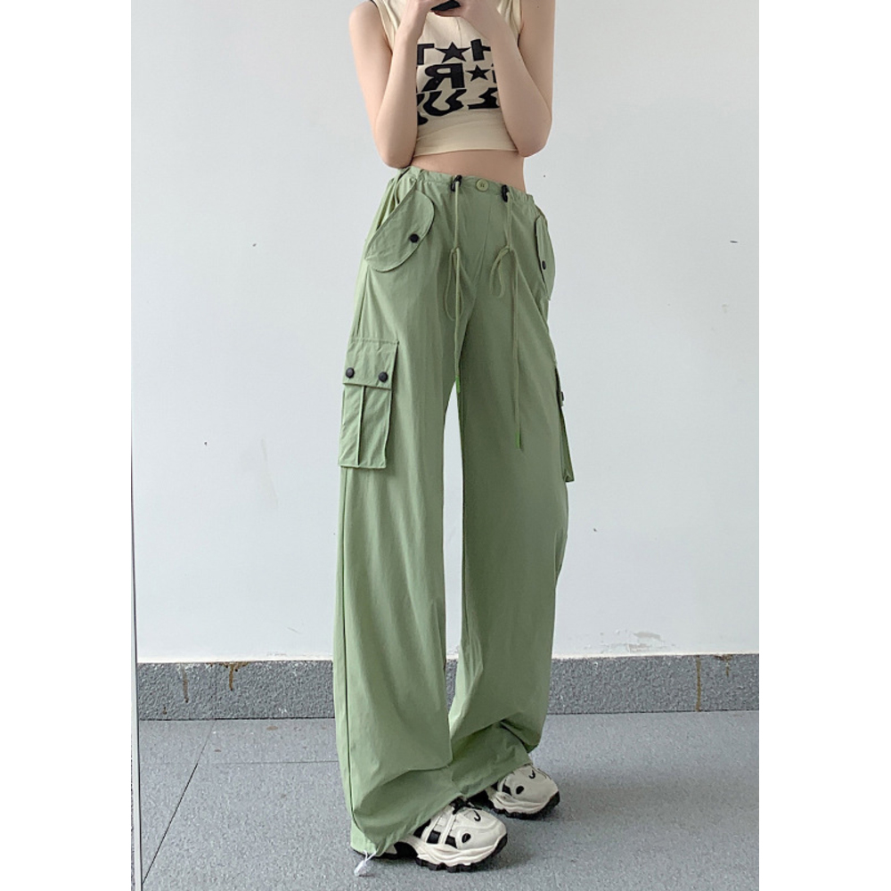 カーゴパンツ レディース ゆったり 通販 ワイドパンツ 長ズボン ズボン 作業着 ワイド ルーズ 太め ポケット ボトムス 10分丈 シンプル 無地 楽  カーゴパンツ | BACKYARD FAMILY | 08