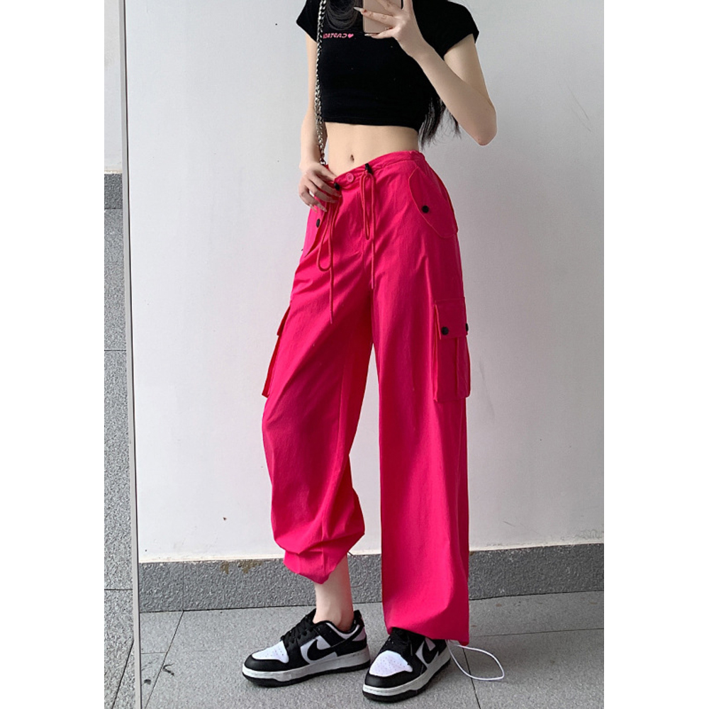 カーゴパンツ レディース ゆったり 通販 ワイドパンツ 長ズボン ズボン 作業着 ワイド ルーズ 太め ポケット ボトムス 10分丈 シンプル 無地 楽  カーゴパンツ | BACKYARD FAMILY | 09